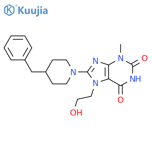 8-(4-benzylpiperidin-1-yl)-7-(2-hydroxyethyl)-3-methyl-2,3,6,7-tetrahydro-1H-purine-2,6-dione structure