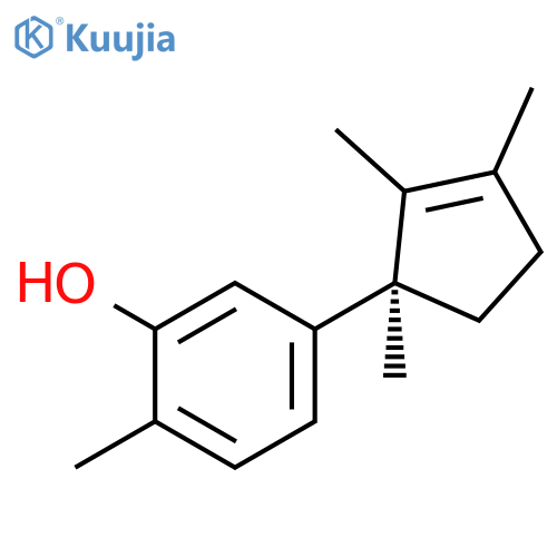 Phenol, 2-methyl-5-[(1S)-1,2,3-trimethyl-2-cyclopenten-1-yl]- structure