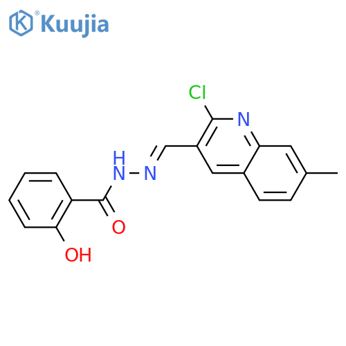 2-Hydroxy-benzoic acid [1-(2-chloro-7-methyl-quinolin-3-yl)-meth-(E)-ylidene]-hydrazide structure