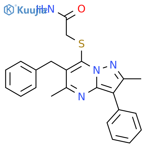 2-({6-benzyl-2,5-dimethyl-3-phenylpyrazolo1,5-apyrimidin-7-yl}sulfanyl)acetamide structure