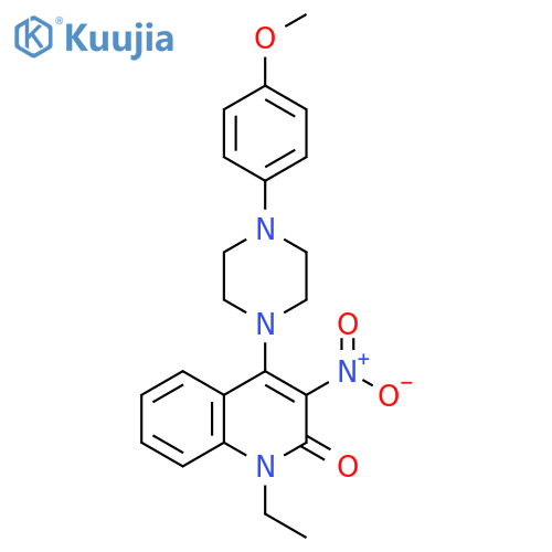 1-ethyl-4-4-(4-methoxyphenyl)piperazin-1-yl-3-nitro-1,2-dihydroquinolin-2-one structure