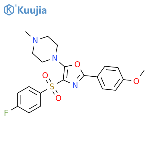 1-4-(4-fluorobenzenesulfonyl)-2-(4-methoxyphenyl)-1,3-oxazol-5-yl-4-methylpiperazine structure
