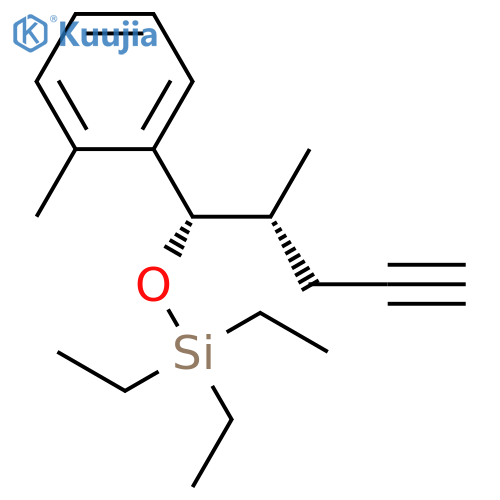 SILANE, TRIETHYL[[(1S,2R)-2-METHYL-1-(2-METHYLPHENYL)-4-PENTYNYL]OXY]- structure