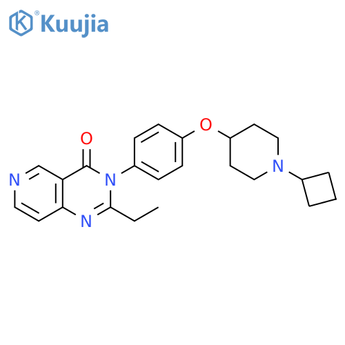 Pyrido[4,3-d]pyrimidin-4(3H)-one,3-[4-[(1-cyclobutyl-4-piperidinyl)oxy]phenyl]-2-ethyl- structure