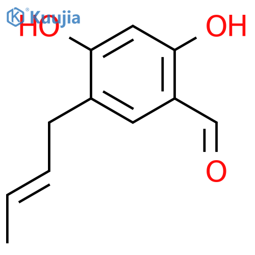 Benzaldehyde, 5-(2-butenyl)-2,4-dihydroxy- structure