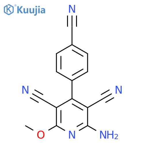 3,5-PYRIDINEDICARBONITRILE, 2-AMINO-4-(4-CYANOPHENYL)-6-METHOXY- structure