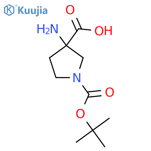 3-amino-1-[(tert-butoxy)carbonyl]pyrrolidine-3-carboxylic acid structure