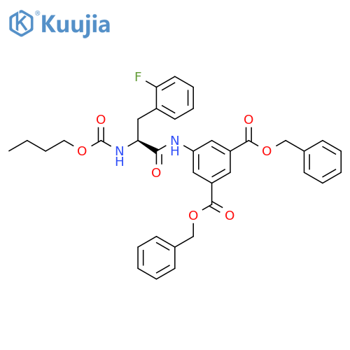 1,3-BENZENEDICARBOXYLIC ACID, 5-[[(2S)-2-[(BUTOXYCARBONYL)AMINO]-3-(2-FLUOROPHENYL)-1-OXOPROPYL]AMINO]-, 1,3-BIS(PHENYLMETHYL) ESTER structure