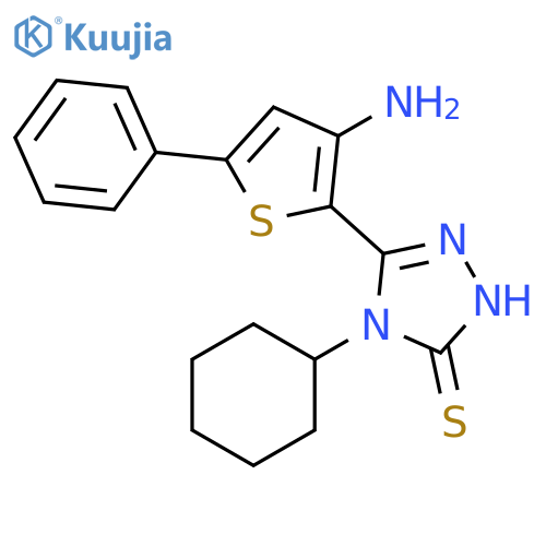 3H-1,2,4-Triazole-3-thione,5-(3-amino-5-phenyl-2-thienyl)-4-cyclohexyl-2,4-dihydro- structure