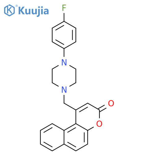 1-{4-(4-fluorophenyl)piperazin-1-ylmethyl}-3H-benzofchromen-3-one structure