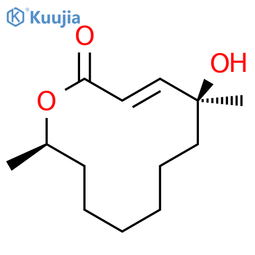 Oxacyclododec-3-en-2-one, 5-hydroxy-5,12-dimethyl-, (3E,5S,12R)- structure