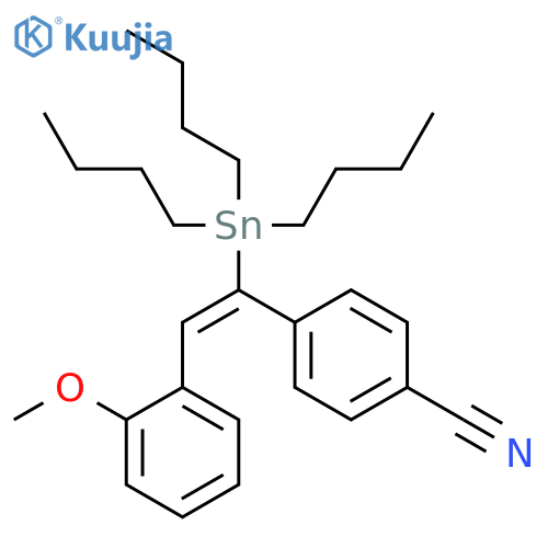 BENZONITRILE, 4-[2-(2-METHOXYPHENYL)-1-(TRIBUTYLSTANNYL)ETHENYL]- structure