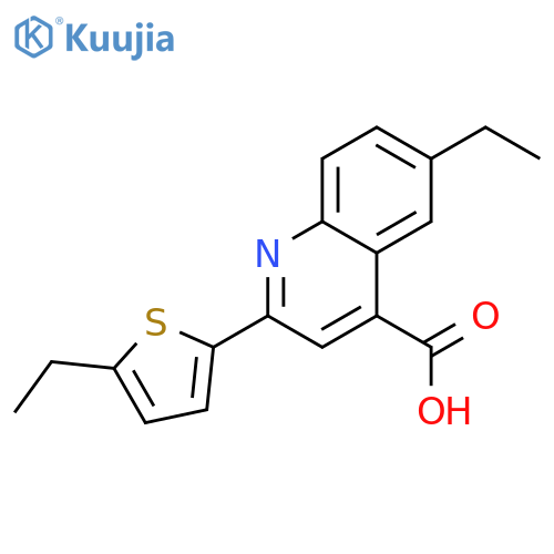 6-Ethyl-2-(5-ethylthien-2-yl)quinoline-4-carboxylic acid structure
