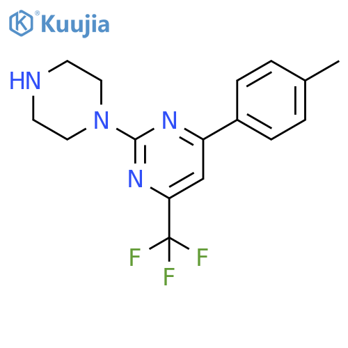 4-(4-methylphenyl)-2-(piperazin-1-yl)-6-(trifluoromethyl)pyrimidine structure