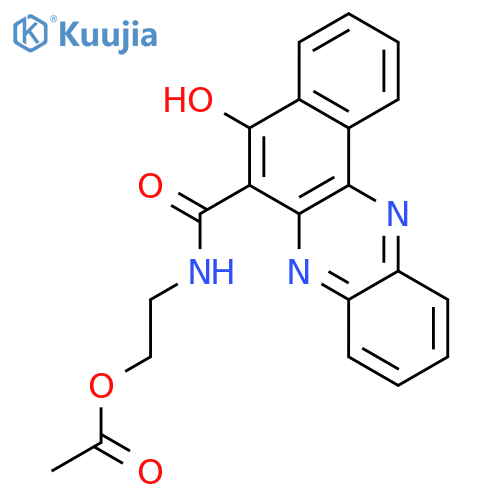 Benzo[a]phenazine-6-carboxamide, N-[2-(acetyloxy)ethyl]-5-hydroxy- structure