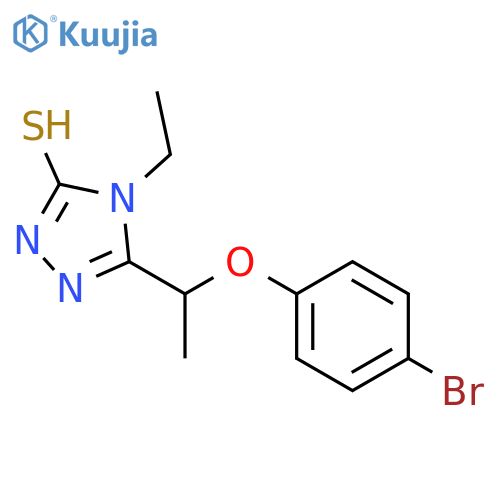 5-1-(4-Bromophenoxy)ethyl-4-ethyl-4H-1,2,4-triazole-3-thiol structure