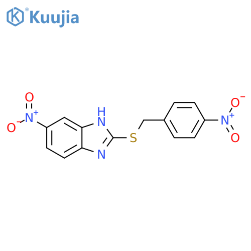 1H-Benzimidazole, 5-nitro-2-[[(4-nitrophenyl)methyl]thio]- structure