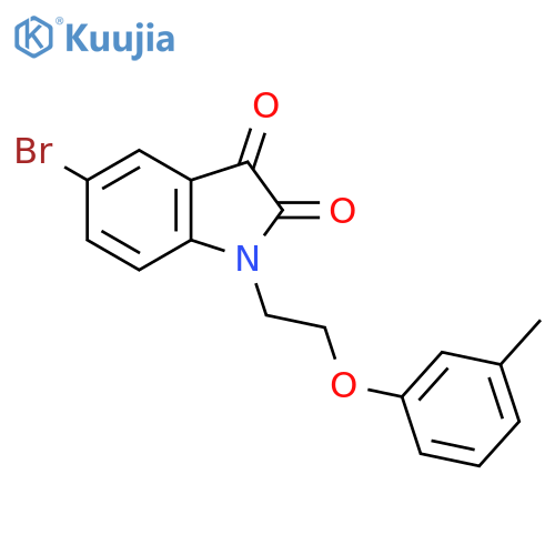 5-bromo-1-2-(3-methylphenoxy)ethyl-2,3-dihydro-1H-indole-2,3-dione structure