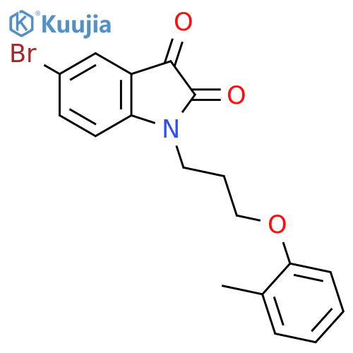5-bromo-1-3-(2-methylphenoxy)propyl-2,3-dihydro-1H-indole-2,3-dione structure