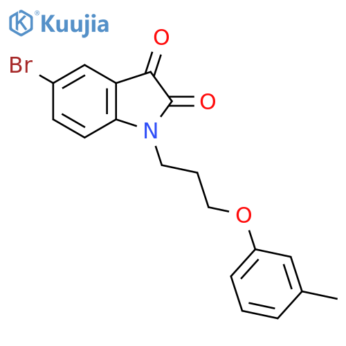 5-bromo-1-3-(3-methylphenoxy)propyl-2,3-dihydro-1H-indole-2,3-dione structure