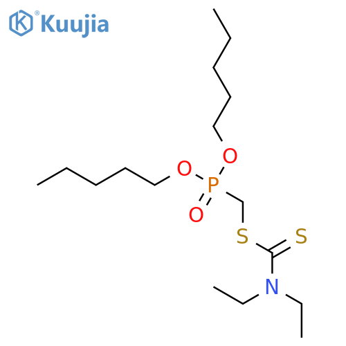 Carbamodithioic acid, diethyl-, [bis(pentyloxy)phosphinyl]methyl ester structure