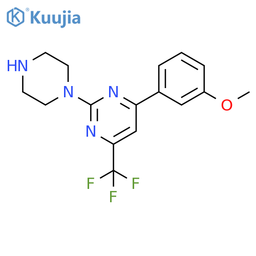 4-(3-methoxyphenyl)-2-(piperazin-1-yl)-6-(trifluoromethyl)pyrimidine structure