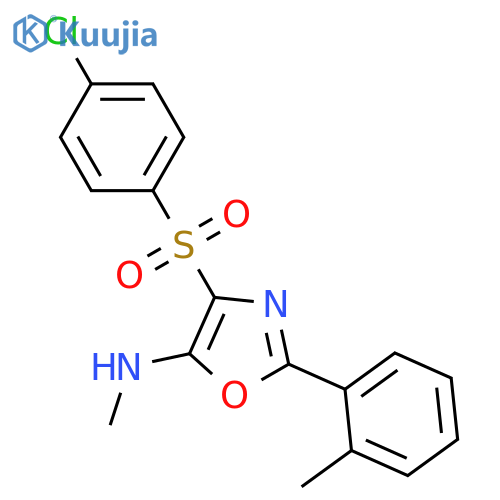 4-(4-chlorobenzenesulfonyl)-N-methyl-2-(2-methylphenyl)-1,3-oxazol-5-amine structure