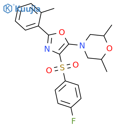 4-4-(4-fluorobenzenesulfonyl)-2-(2-methylphenyl)-1,3-oxazol-5-yl-2,6-dimethylmorpholine structure