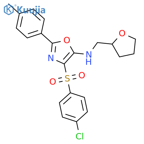 4-(4-chlorobenzenesulfonyl)-2-(4-methylphenyl)-N-(oxolan-2-yl)methyl-1,3-oxazol-5-amine structure