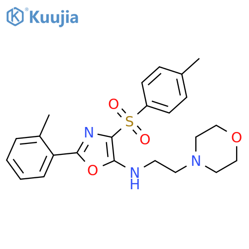 4-(4-methylbenzenesulfonyl)-2-(2-methylphenyl)-N-2-(morpholin-4-yl)ethyl-1,3-oxazol-5-amine structure