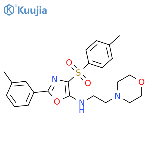 4-(4-methylbenzenesulfonyl)-2-(3-methylphenyl)-N-2-(morpholin-4-yl)ethyl-1,3-oxazol-5-amine structure