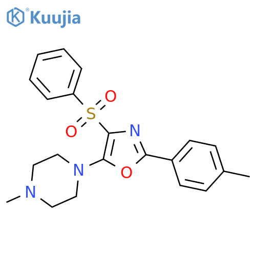 1-4-(benzenesulfonyl)-2-(4-methylphenyl)-1,3-oxazol-5-yl-4-methylpiperazine structure