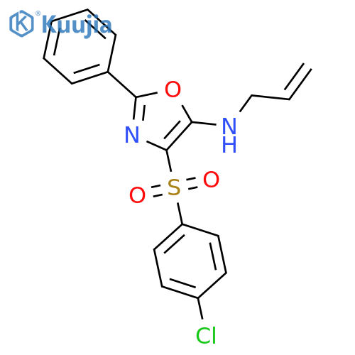 4-(4-chlorobenzenesulfonyl)-2-phenyl-N-(prop-2-en-1-yl)-1,3-oxazol-5-amine structure