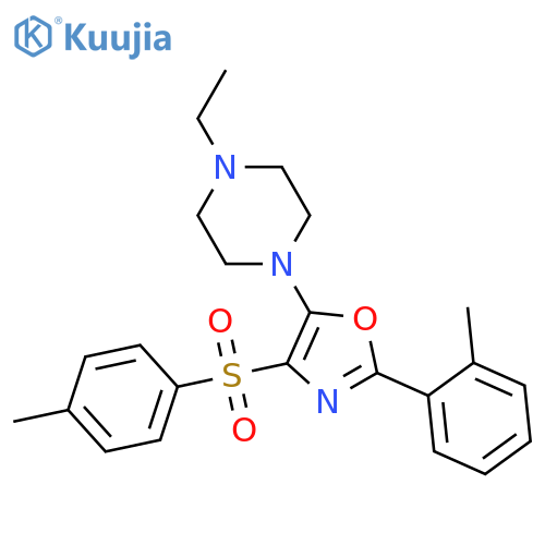 1-ethyl-4-4-(4-methylbenzenesulfonyl)-2-(2-methylphenyl)-1,3-oxazol-5-ylpiperazine structure