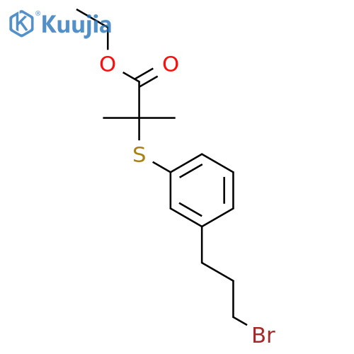 ethyl 2-[3-(3-bromopropyl)phenylsulphanyl]-2-methyl-propanoate structure