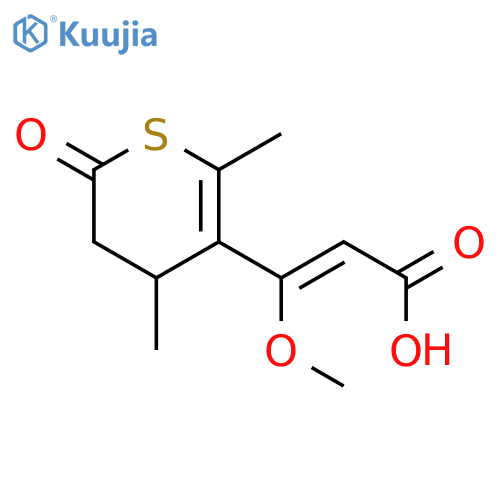(E)-3-(3,4-Dihydro-4,6-dimethyl-2-oxo-2H-thiopyran-5-yl)-3-methoxypropenoic acid structure