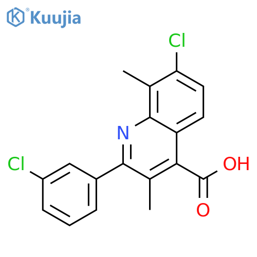 7-Chloro-2-(3-chlorophenyl)-3,8-dimethylquinoline-4-carboxylic acid structure