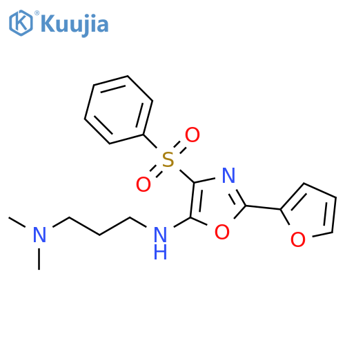 4-(benzenesulfonyl)-N-3-(dimethylamino)propyl-2-(furan-2-yl)-1,3-oxazol-5-amine structure