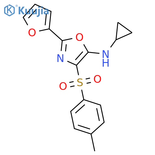 N-cyclopropyl-2-(furan-2-yl)-4-(4-methylbenzenesulfonyl)-1,3-oxazol-5-amine structure