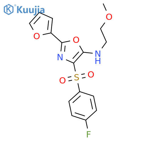 4-(4-fluorobenzenesulfonyl)-2-(furan-2-yl)-N-(2-methoxyethyl)-1,3-oxazol-5-amine structure