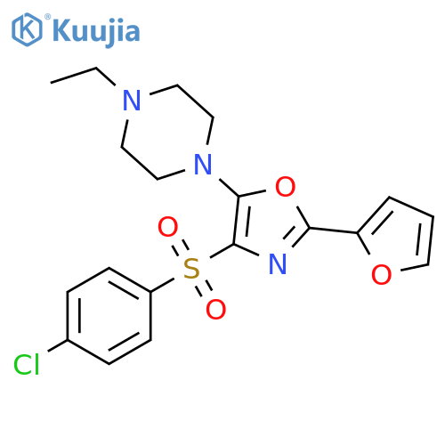 1-4-(4-chlorobenzenesulfonyl)-2-(furan-2-yl)-1,3-oxazol-5-yl-4-ethylpiperazine structure