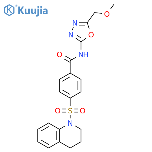 N-5-(methoxymethyl)-1,3,4-oxadiazol-2-yl-4-(1,2,3,4-tetrahydroquinoline-1-sulfonyl)benzamide structure