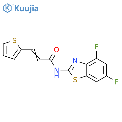 (2E)-N-(4,6-difluoro-1,3-benzothiazol-2-yl)-3-(thiophen-2-yl)prop-2-enamide structure
