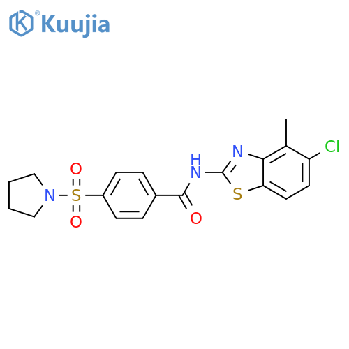N-(5-chloro-4-methyl-1,3-benzothiazol-2-yl)-4-(pyrrolidine-1-sulfonyl)benzamide structure