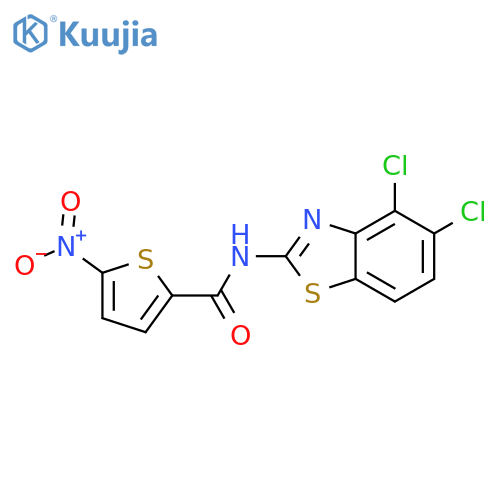 N-(4,5-dichloro-1,3-benzothiazol-2-yl)-5-nitrothiophene-2-carboxamide structure