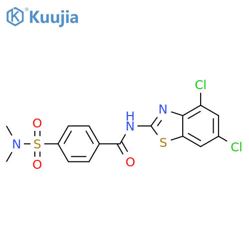 N-(4,6-dichloro-1,3-benzothiazol-2-yl)-4-(dimethylsulfamoyl)benzamide structure