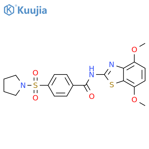 N-(4,7-dimethoxy-1,3-benzothiazol-2-yl)-4-(pyrrolidine-1-sulfonyl)benzamide structure