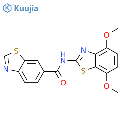 N-(4,7-dimethoxy-1,3-benzothiazol-2-yl)-1,3-benzothiazole-6-carboxamide structure