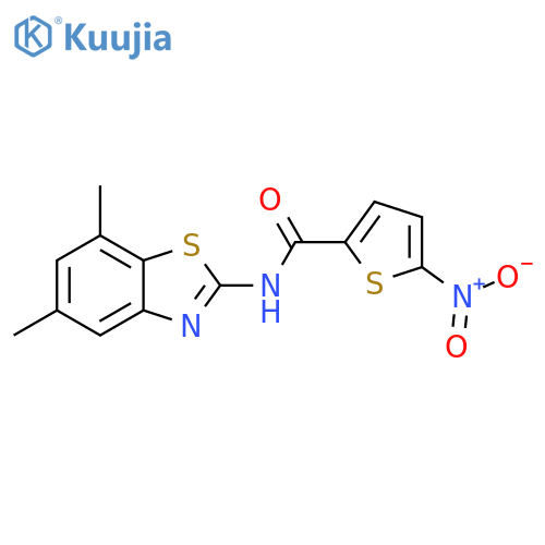 N-(5,7-dimethyl-1,3-benzothiazol-2-yl)-5-nitrothiophene-2-carboxamide structure