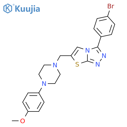 1-{3-(4-bromophenyl)-1,2,4triazolo3,4-b1,3thiazol-6-ylmethyl}-4-(4-methoxyphenyl)piperazine structure